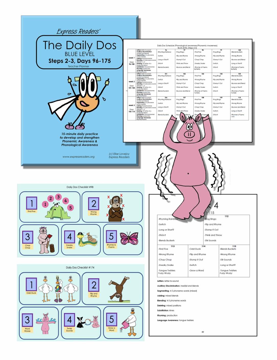 Daily Dos Phonemic Awareness, Steps 2-3 (Blue Level)