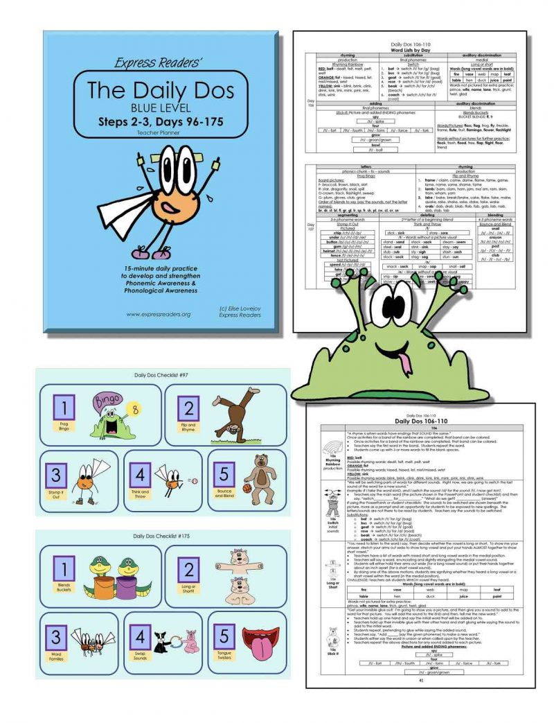 Daily Dos Phonemic Awareness, Steps 2-3 (Blue Level)