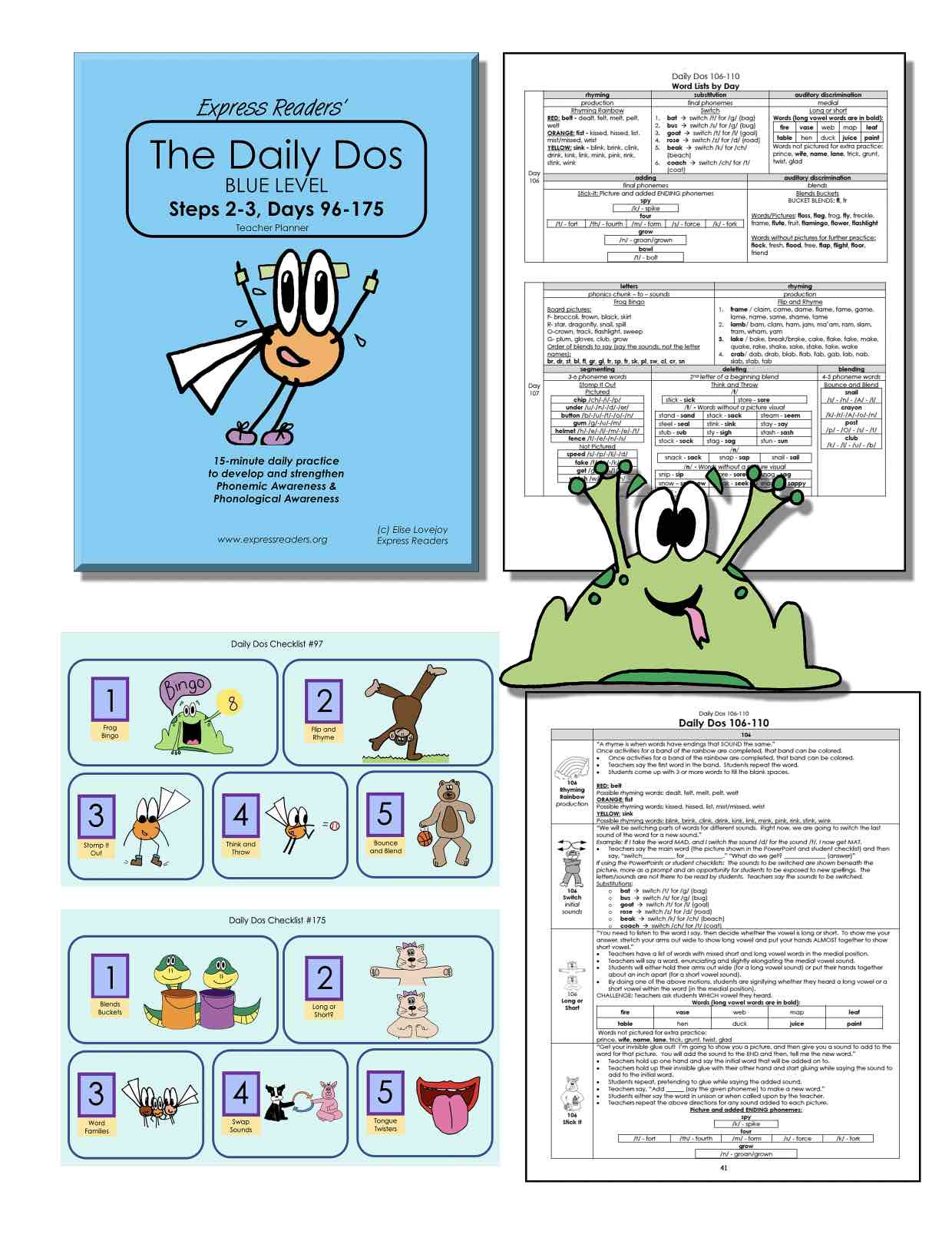 Daily Dos Phonemic Awareness, Steps 2-3 (Blue Level)
